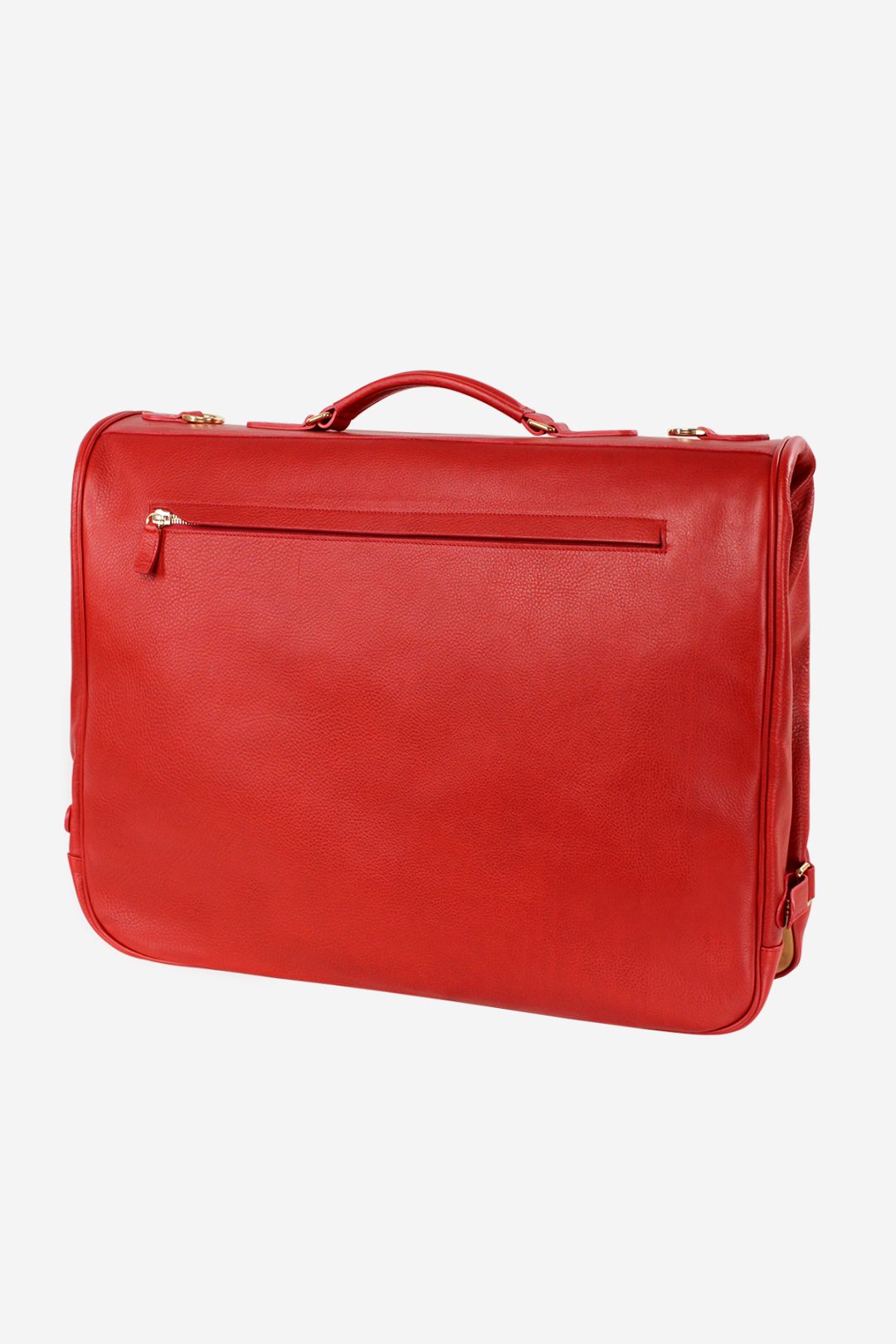 Leather hanging garment bag for travel lavander+dark red - 27958