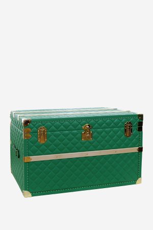 Regale Quilted Blue & Gold Leather Trunk Terrida